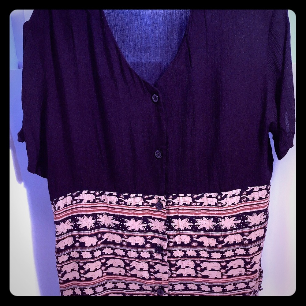 🐘 Entourage Elephant Button-Up Blouse